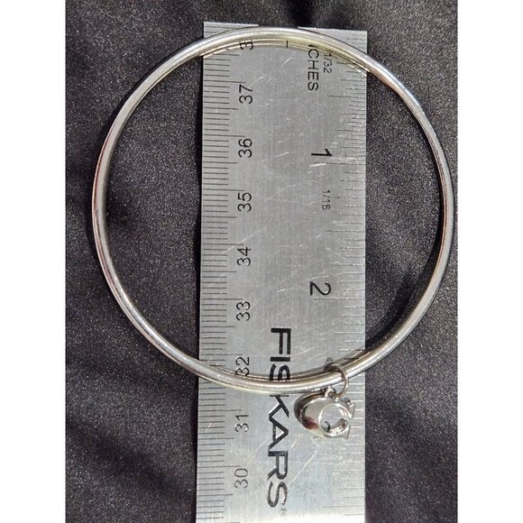 Coach Signature Silver-Tone C Charm Bangle Bracelet - Picture 4 of 4